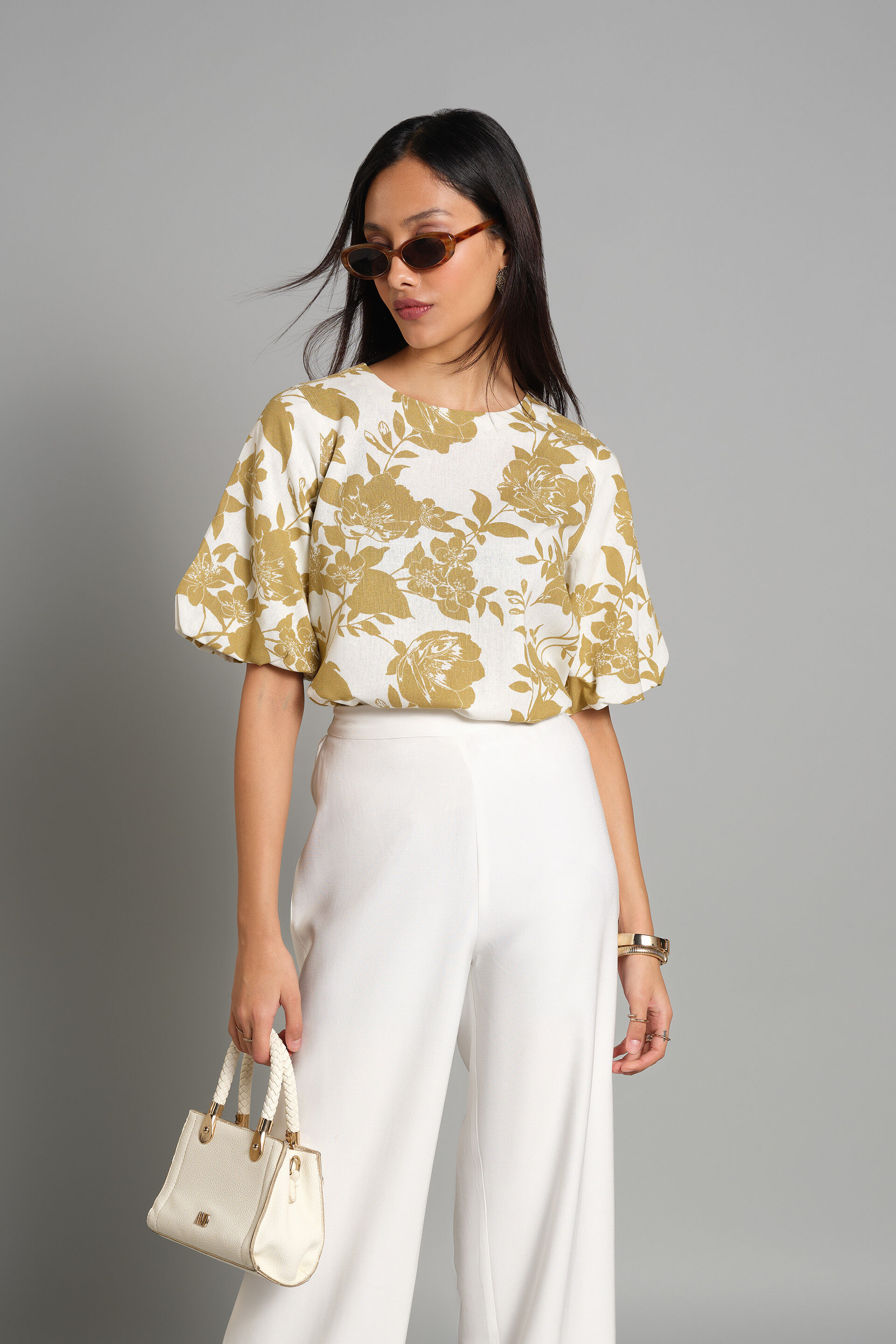 Mountain Flower Shirt, Beige, image 1